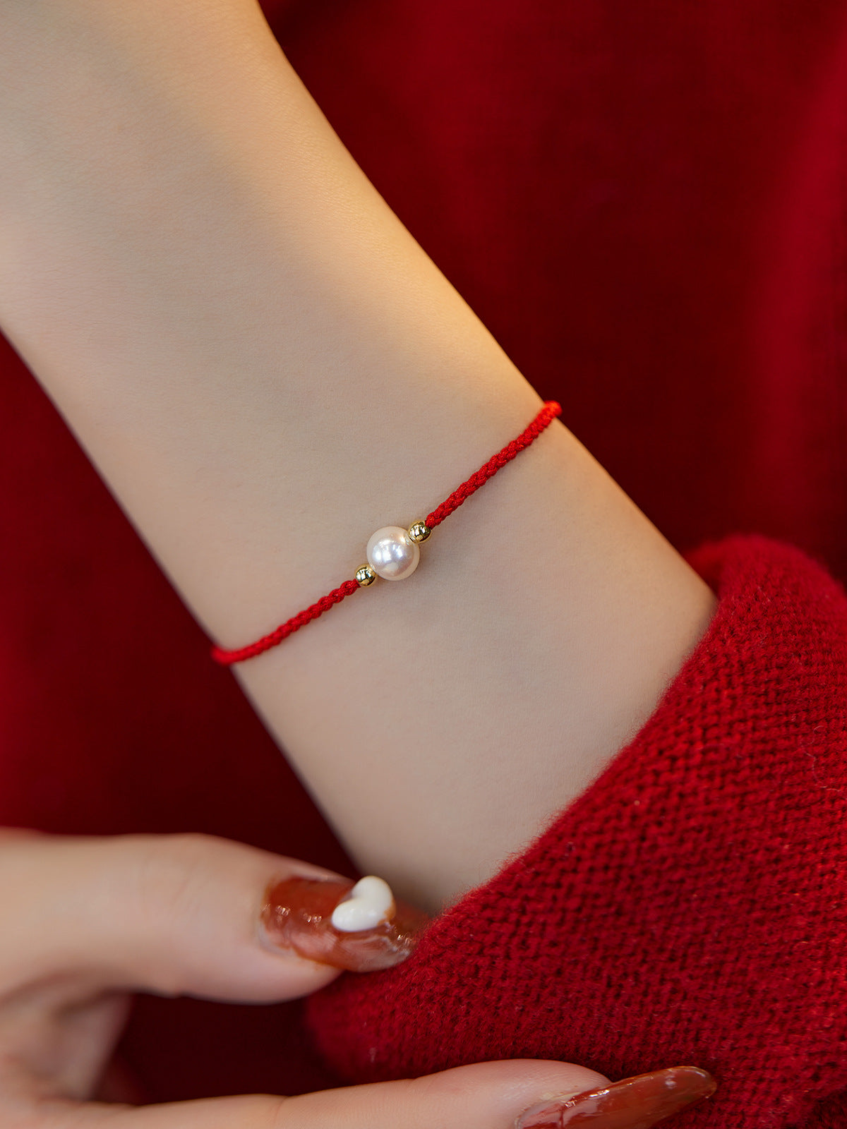Pearl Lucky Red Rope New Year Bracelet